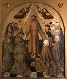 St. Franciscus Geeft de Regel aan zijn Discipelen, paneel van de Pala di Rocca door Niccolo Antonio Colantonio
